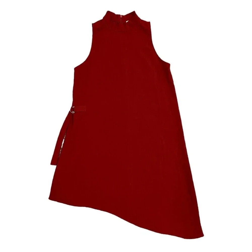 Monteau LA Red Sleeveless Asymmetric Dress M